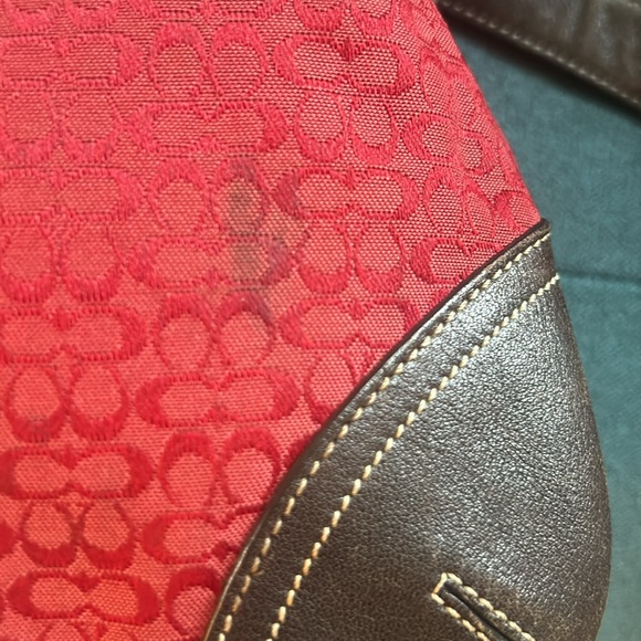 Coach 6387 Signature Drawstring Crossbody Bag Wine Color - Picture 5 of 11